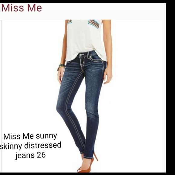 COPY - Miss Me sunny skinny distressed jeans 26 - Picture 1 of 15